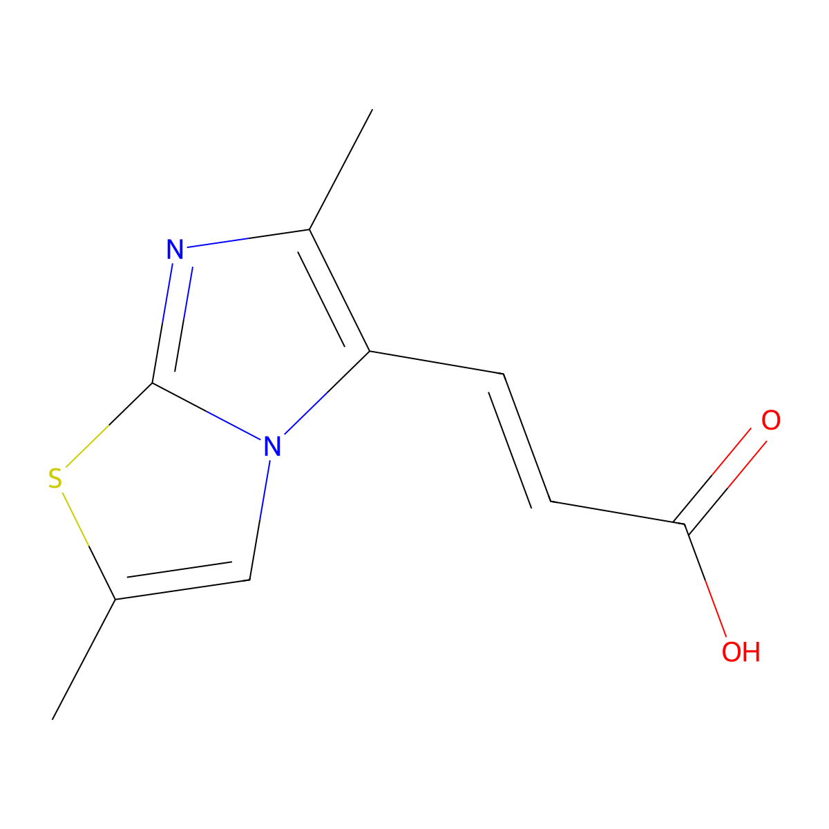 (E)-3-(2,6-Dimethylimidazo[2,1-b]thiazol-5-yl)acrylic acid molecular structure, CAS 1613051-26-5