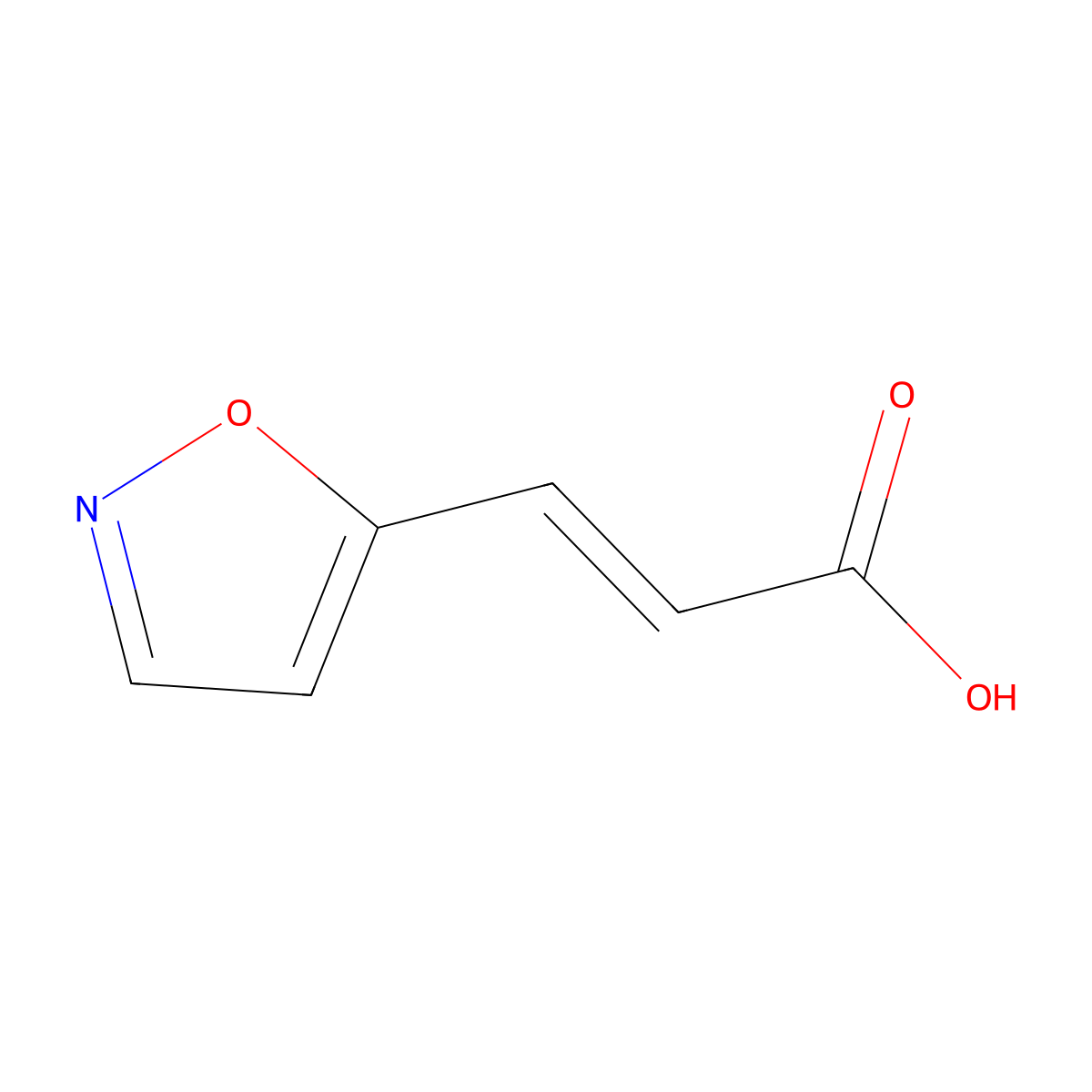 (2E)-3-(1,2-oxazol-5-yl)prop-2-enoic acid molecular structure, CAS 1613051-38-9
