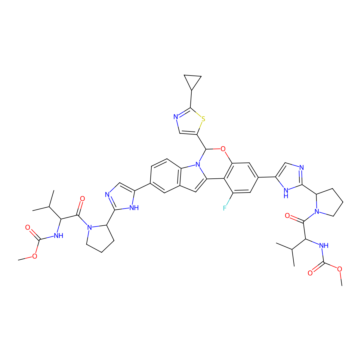 Ruzasvir molecular structure, CAS 1613081-64-3