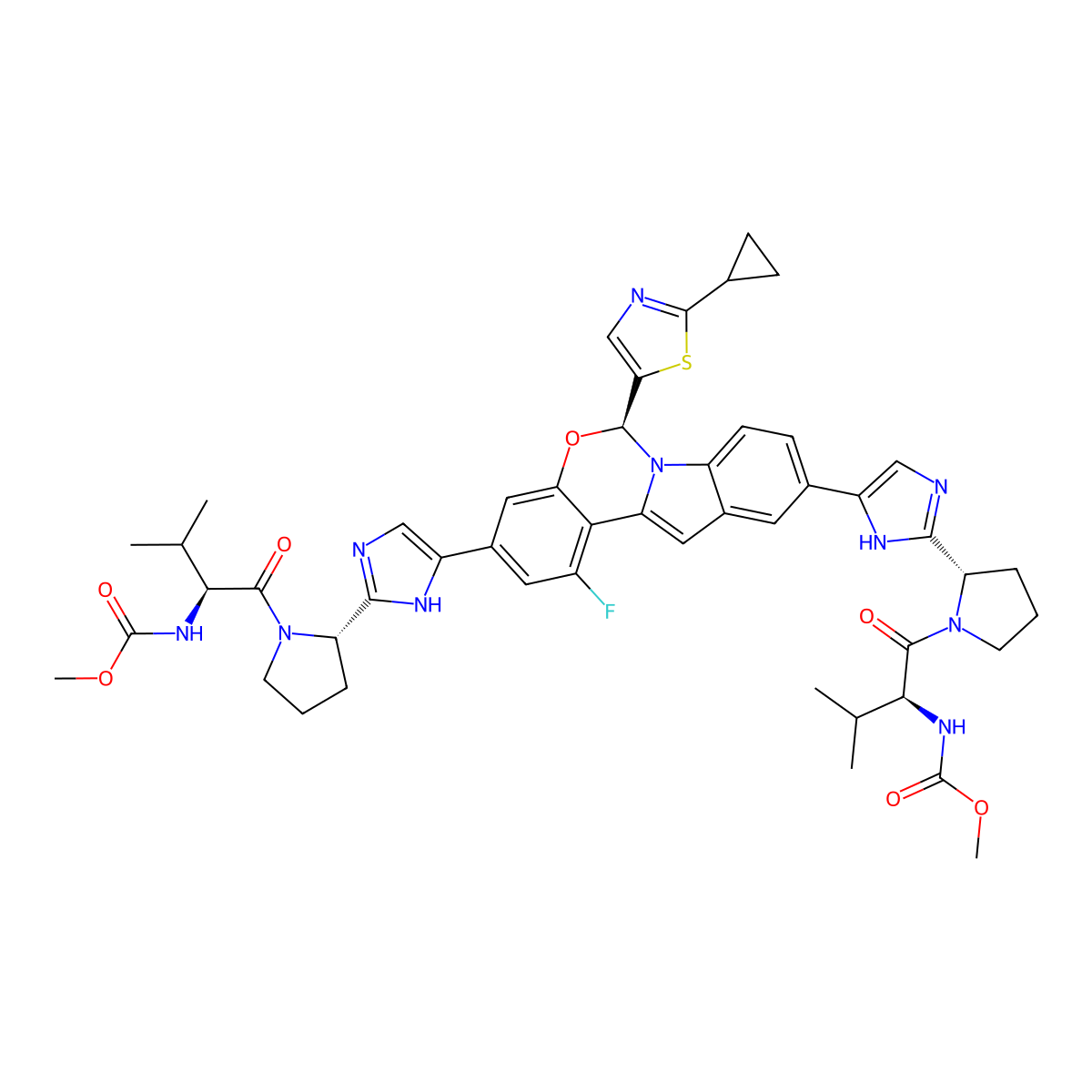 Ruzasvir molecular structure, CAS 1613081-64-3