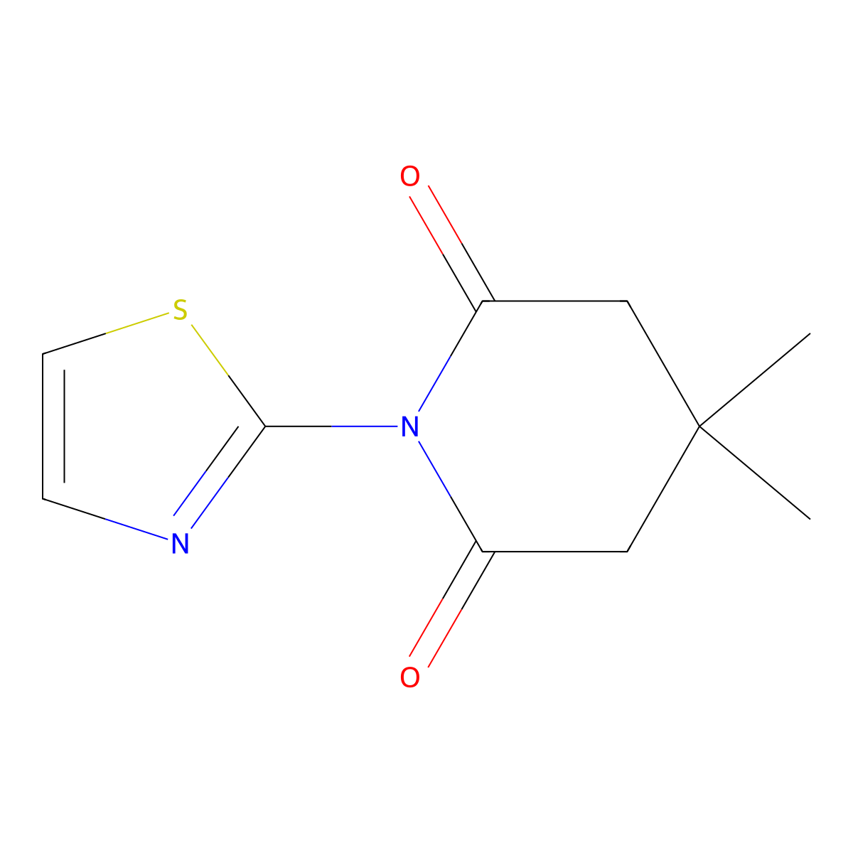 4,4-Dimethyl-1-(1,3-thiazol-2-yl)piperidine-2,6-dione molecular structure, CAS 16131-64-9