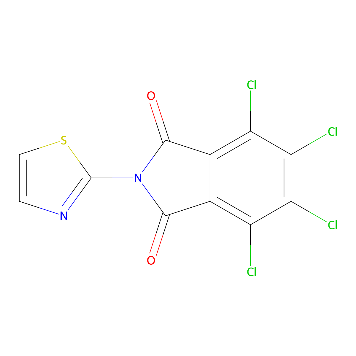 4,5,6,7-Tetrachloro-2-(1,3-thiazol-2-yl)isoindole-1,3-dione molecular structure, CAS 16131-68-3