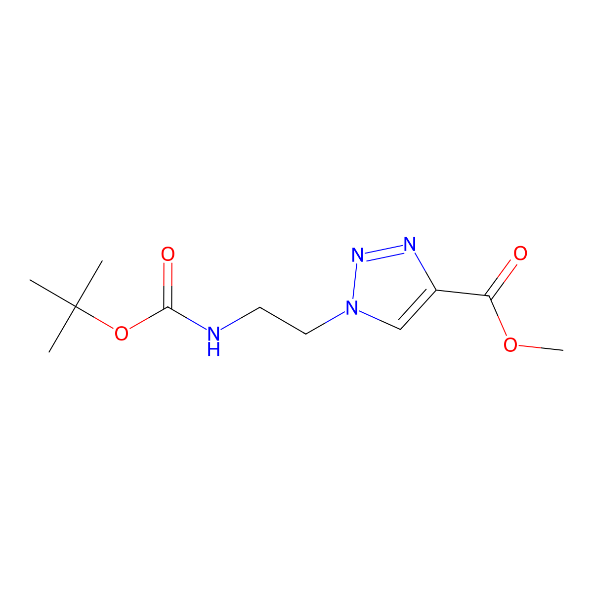 methyl 1-(2-((tert-butoxycarbonyl)amino)ethyl)-1H-1,2,3-triazole-4-carboxylate molecular structure, CAS 1613134-38-5