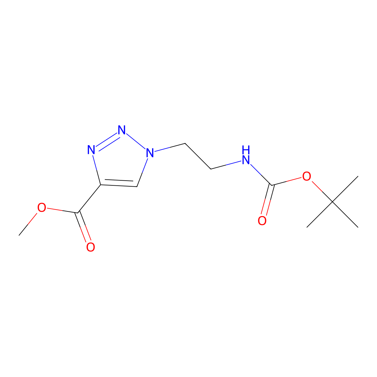 methyl 1-(2-((tert-butoxycarbonyl)amino)ethyl)-1H-1,2,3-triazole-4-carboxylate molecular structure, CAS 1613134-38-5