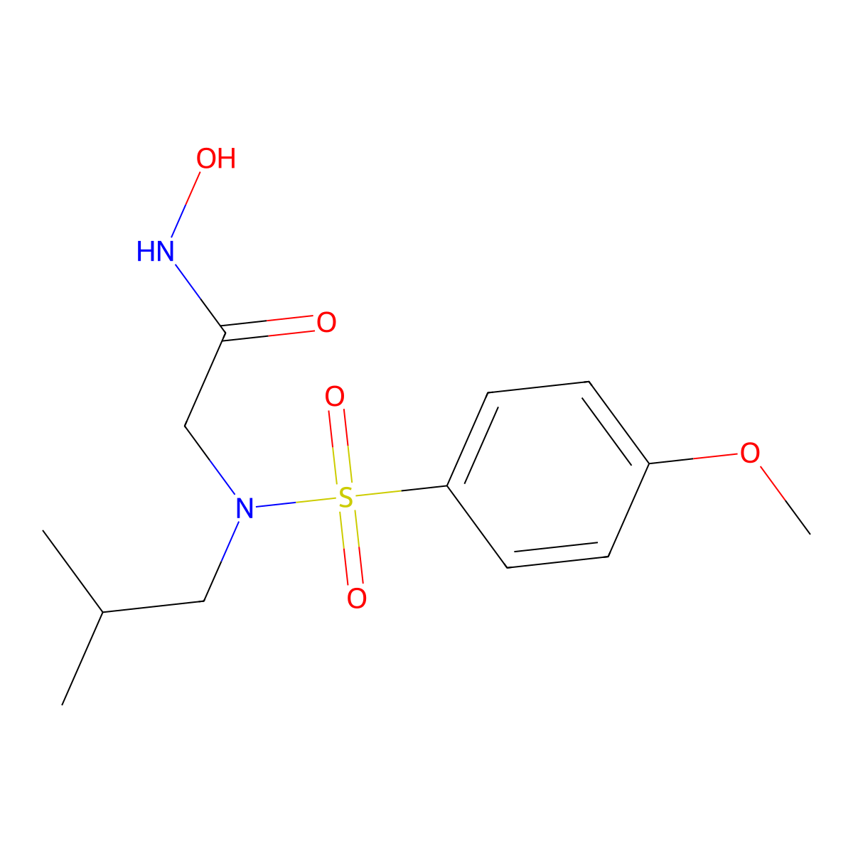 N-isobutyl-N-(4-methoxyphenylsulfonyl)glycyl hydroxamic acid molecular structure, CAS 161314-17-6