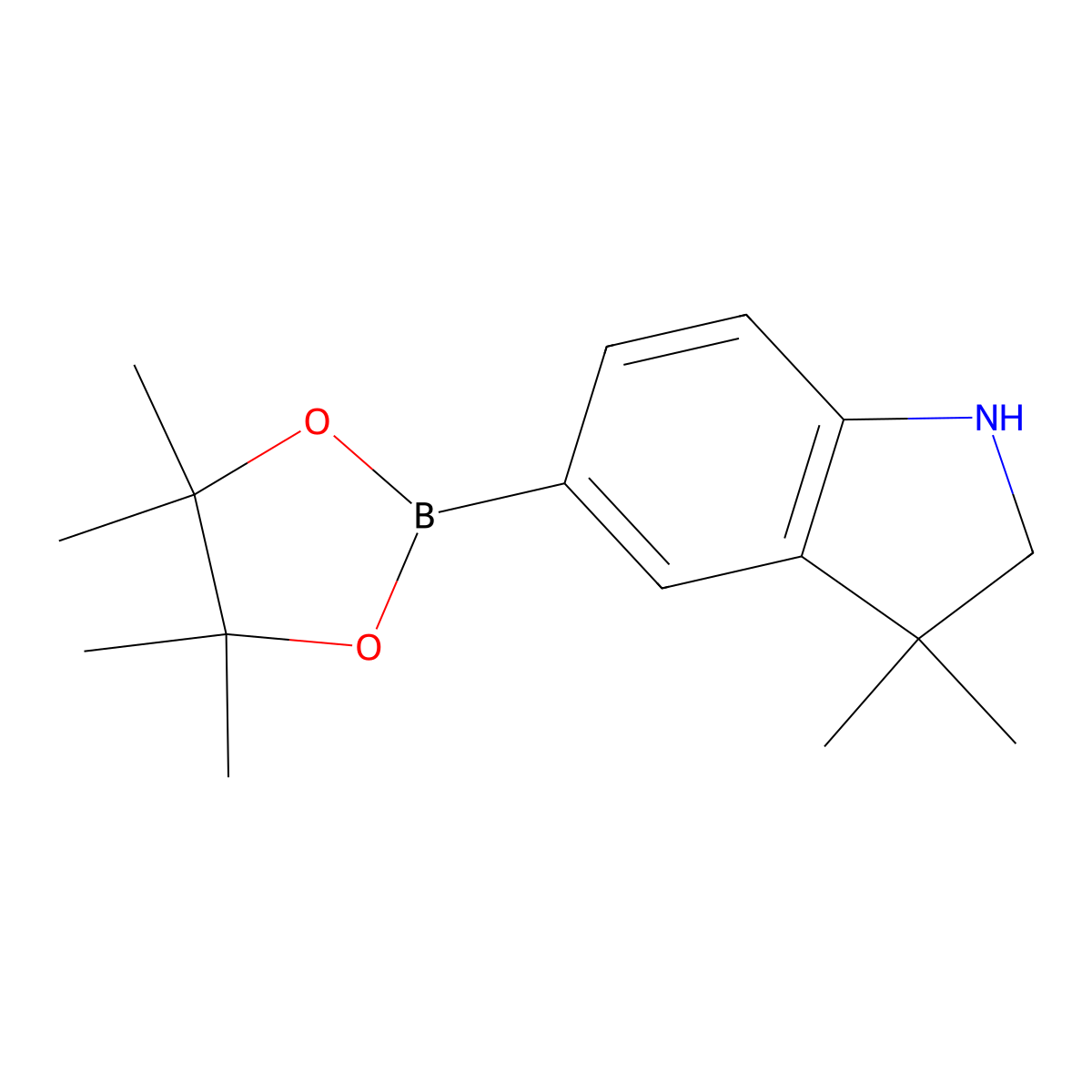 3,3-Dimethyl-5-(4,4,5,5-tetramethyl-1,3,2-dioxaborolan-2-yl)indoline molecular structure, CAS 1613147-60-6