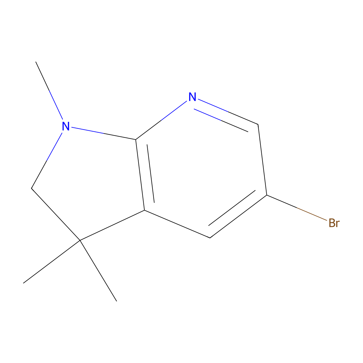 5-Bromo-1,3,3-trimethyl-2,3-dihydro-1H-pyrrolo[2,3-b]pyridine molecular structure, CAS 1613147-62-8