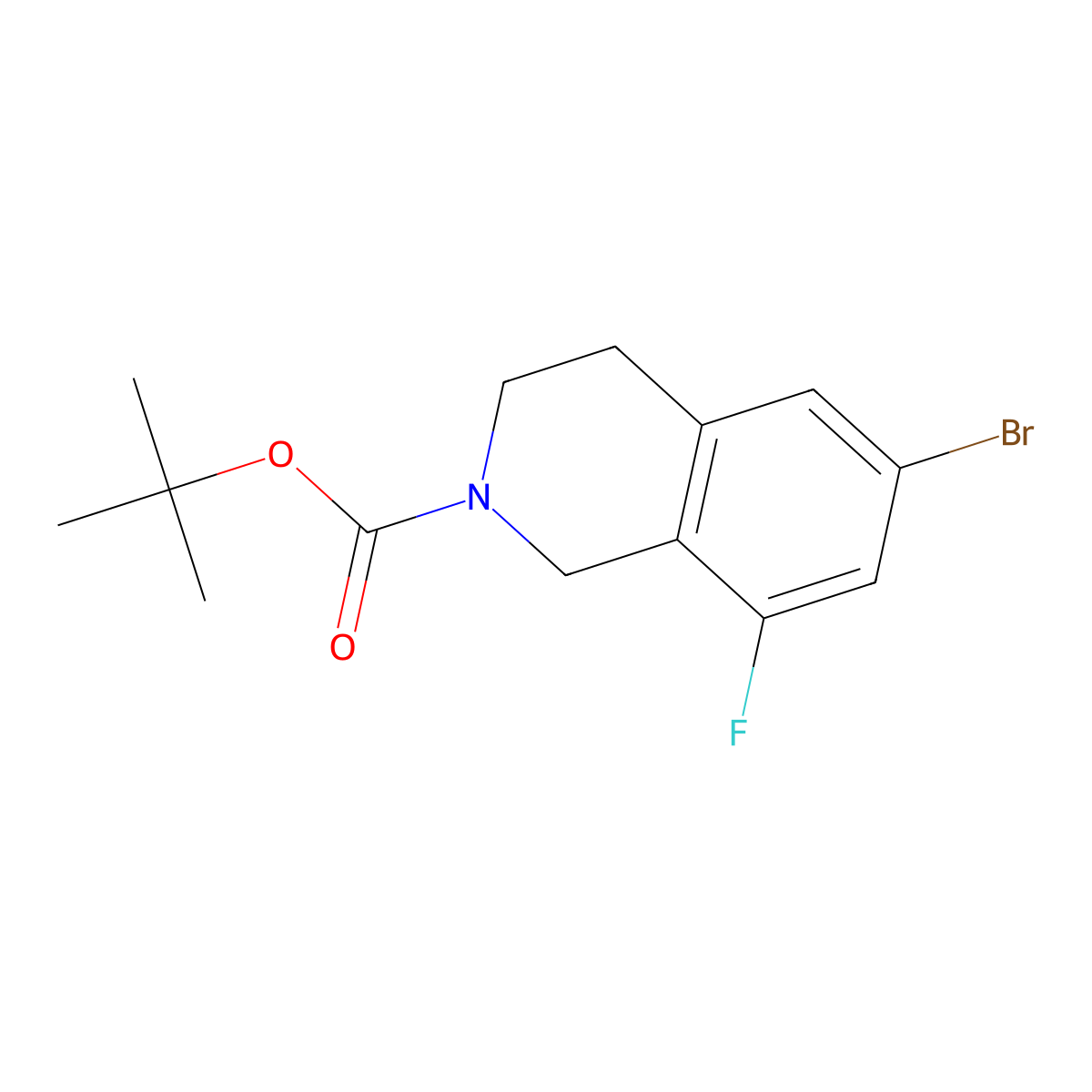 tert-Butyl 6-bromo-8-fluoro-3,4-dihydroisoquinoline-2(1H)-carboxylate molecular structure, CAS 1613147-81-1