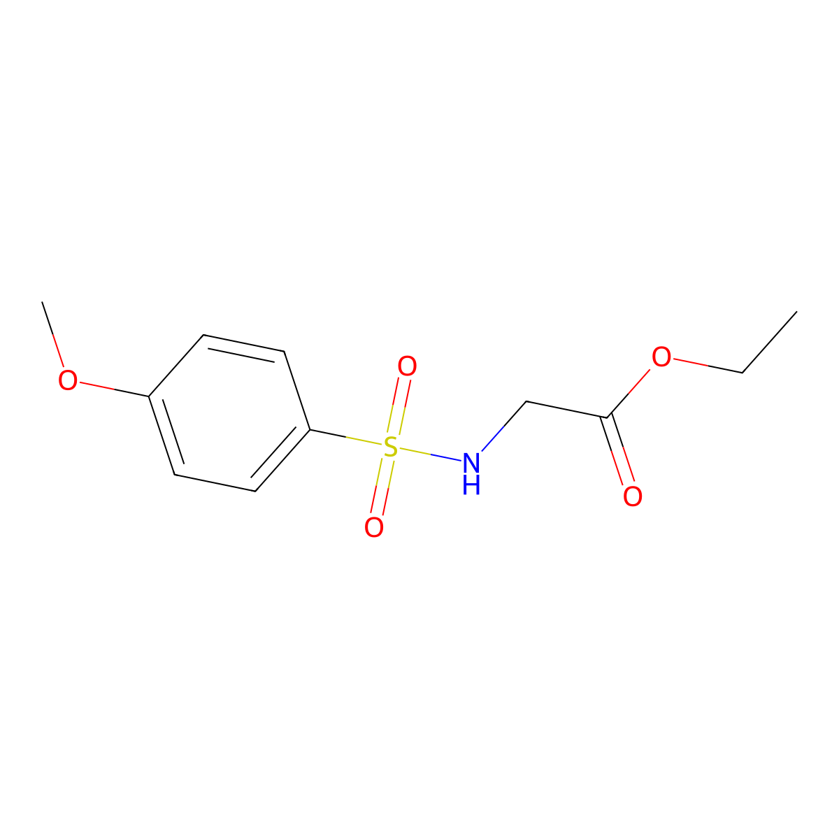 Ethyl 2-[(4-methoxyphenyl)sulfonylamino]acetate molecular structure, CAS 161315-27-1