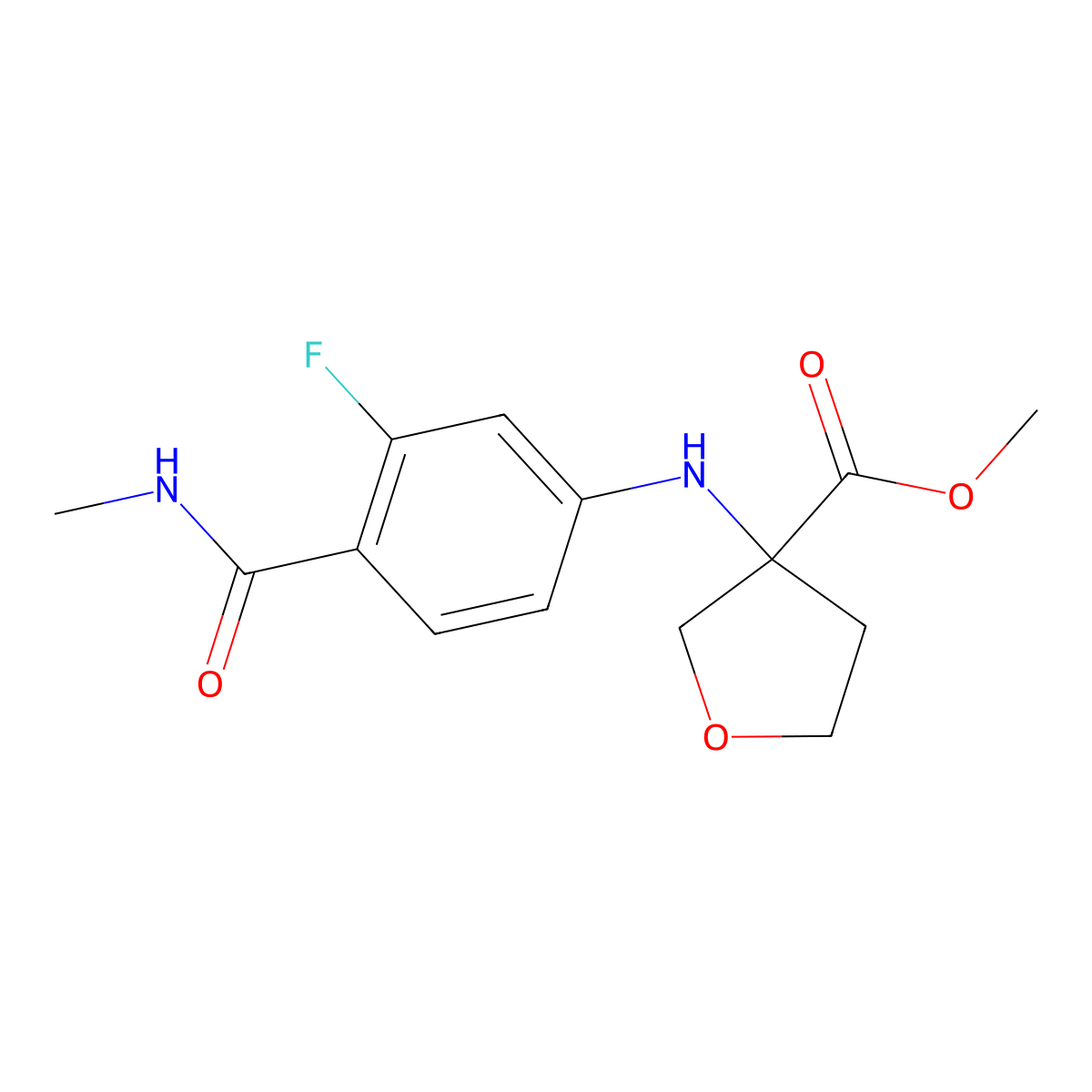 Methyl (R)-3-[[3-Fluoro-4-(methylcarbamoyl)phenyl]amino]tetrahydrofuran-3-carboxylate molecular structure, CAS 1613170-47-0