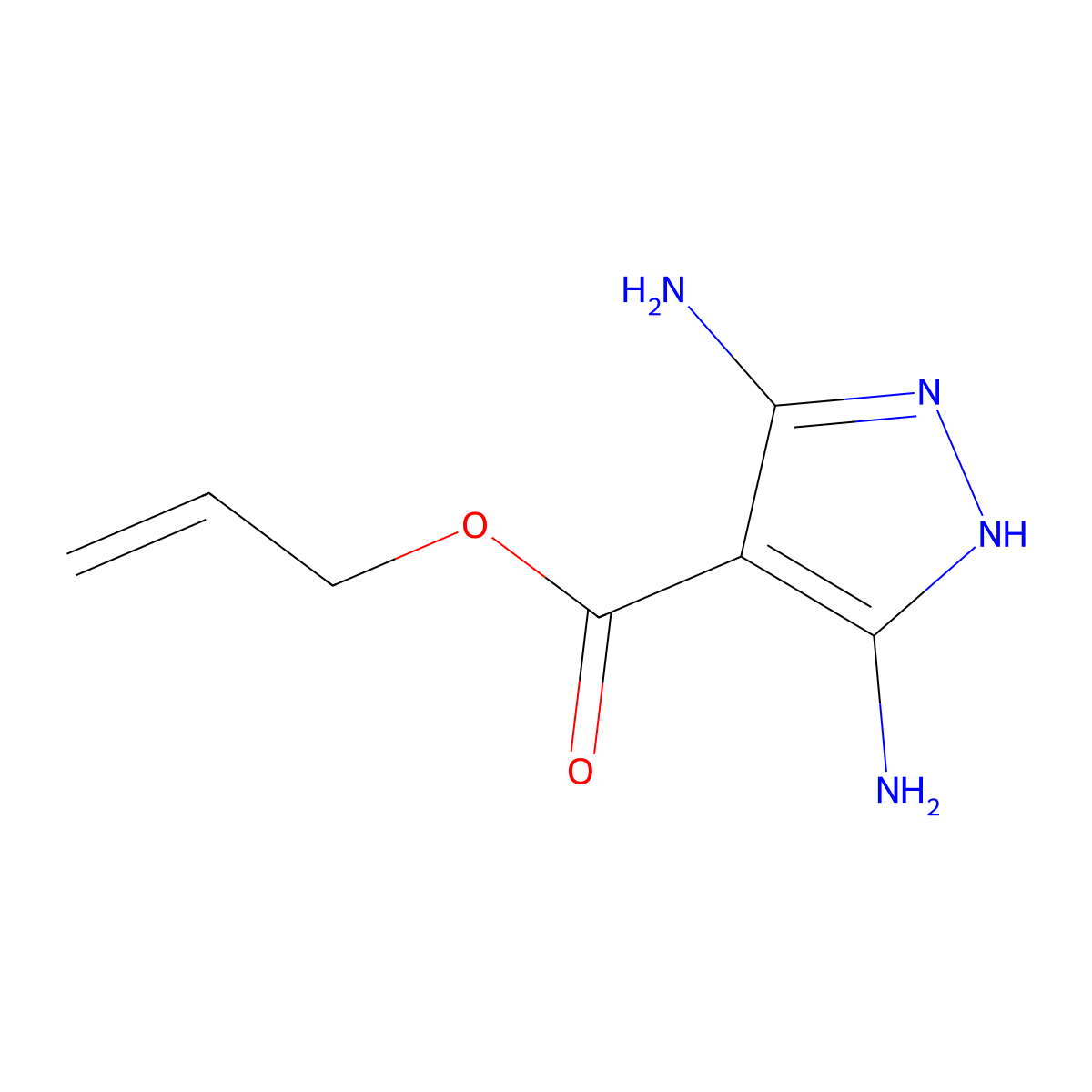 Allyl 3,5-diamino-1H-pyrazole-4-carboxylate molecular structure, CAS 1613191-73-3
