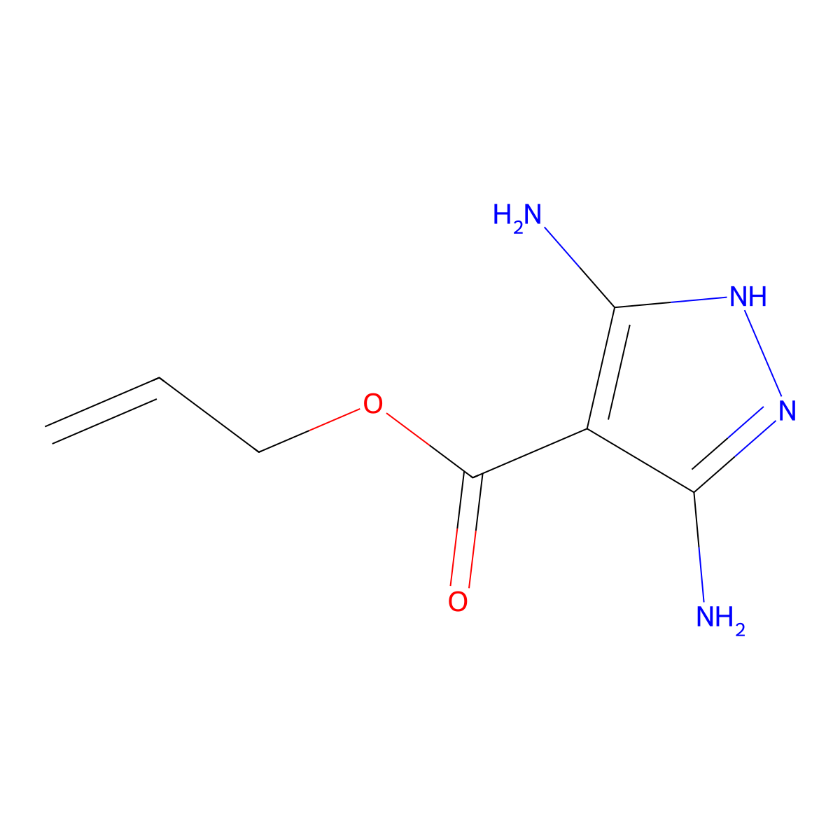 Allyl 3,5-diamino-1H-pyrazole-4-carboxylate molecular structure, CAS 1613191-73-3