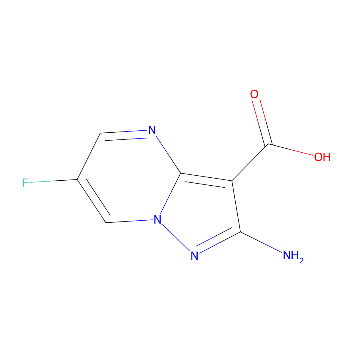 2-Amino-6-fluoropyrazolo[1,5-a]pyrimidine-3-carboxylic acid molecular structure, CAS 1613191-77-7