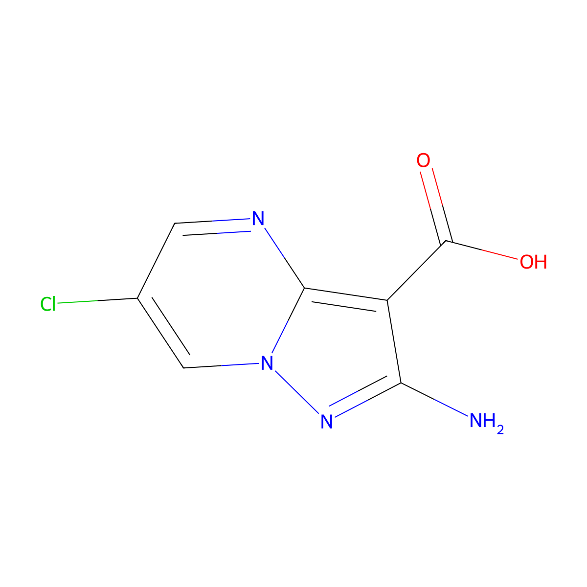 2-Amino-6-chloropyrazolo[1,5-a]pyrimidine-3-carboxylic acid molecular structure, CAS 1613191-81-3