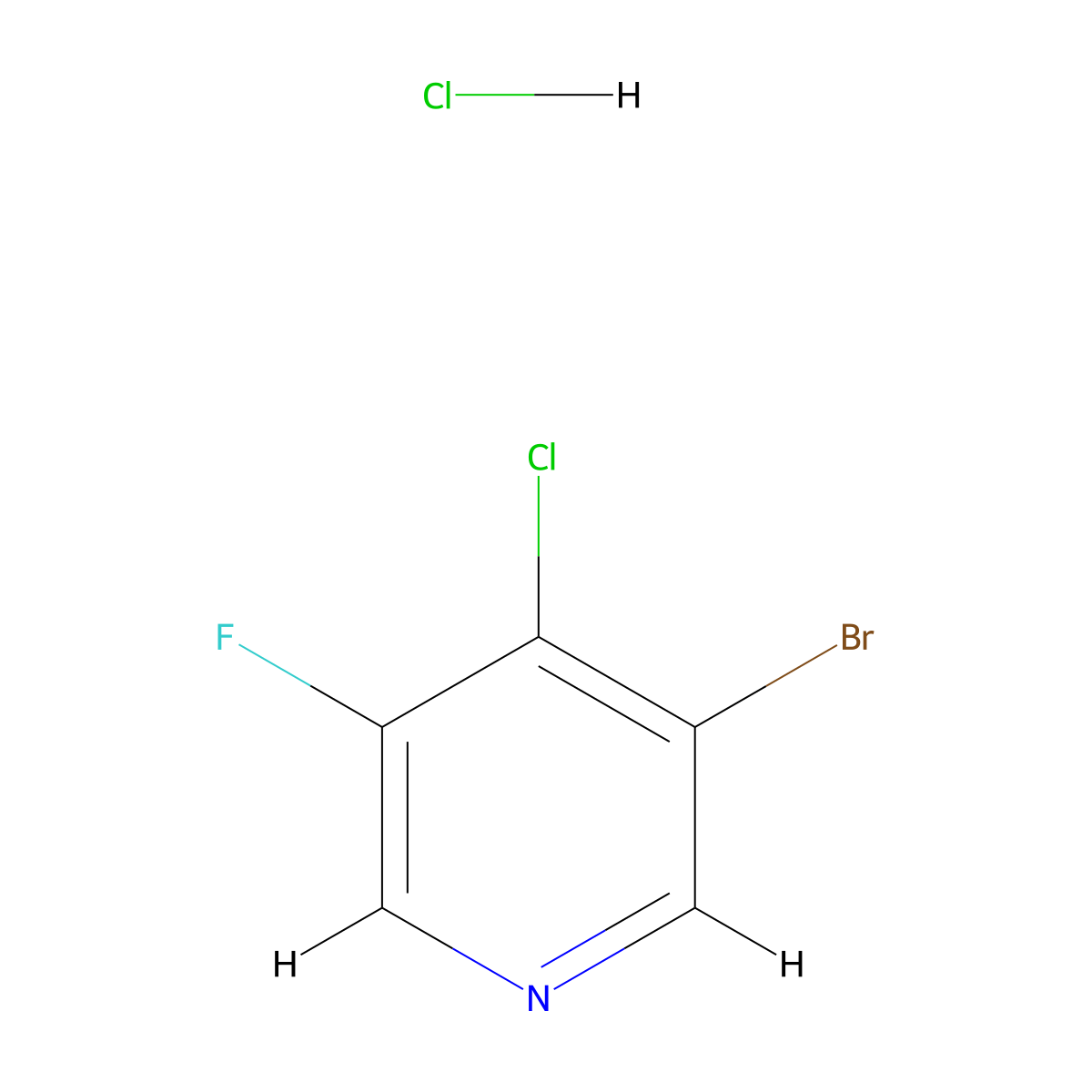 3-Bromo-4-chloro-5-fluoropyridine hydrochloride molecular structure, CAS 1613192-96-3