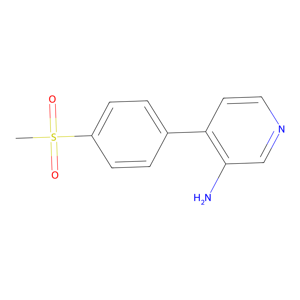 4-(4-Methylsulfonylphenyl)pyridin-3-amine molecular structure, CAS 1613199-41-9
