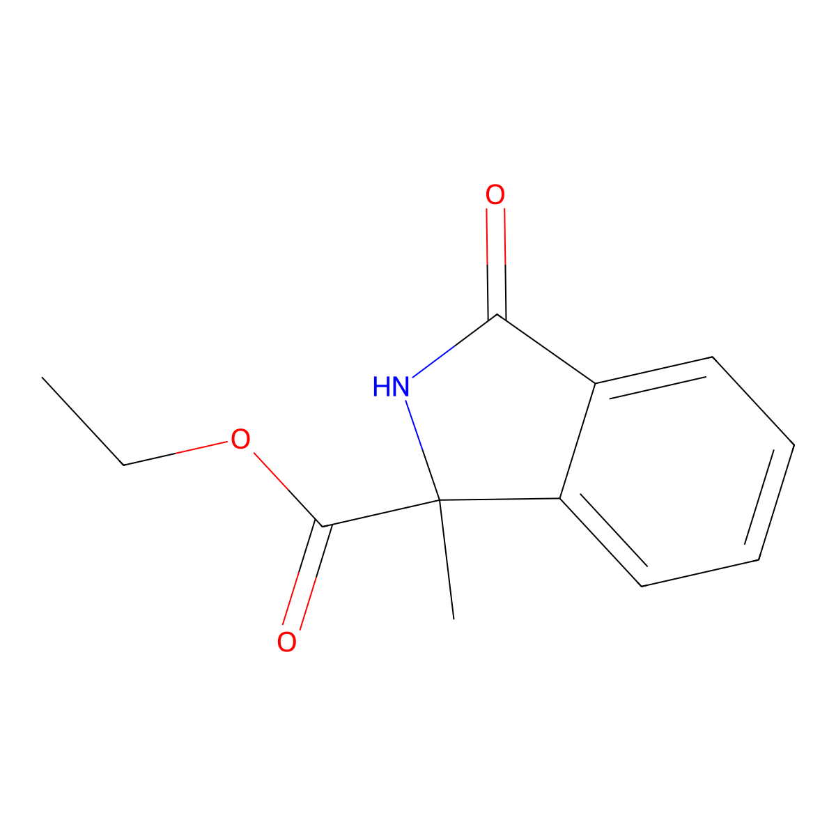 Ethyl 1-methyl-3-oxoisoindoline-1-carboxylate molecular structure, CAS 1613215-56-7