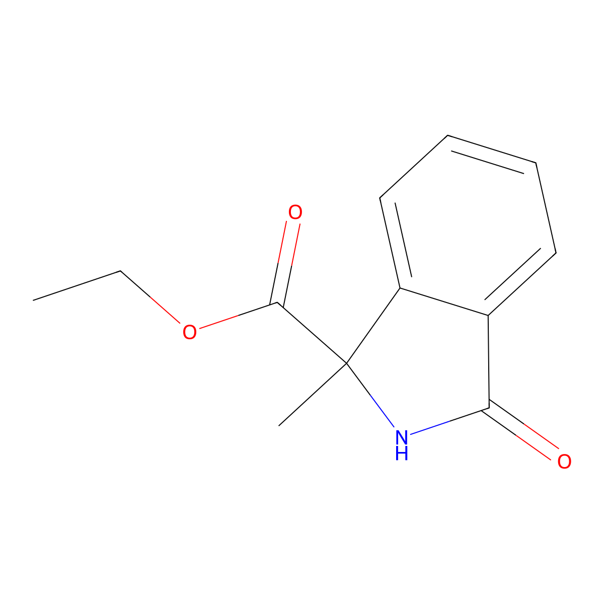 Ethyl 1-methyl-3-oxoisoindoline-1-carboxylate molecular structure, CAS 1613215-56-7