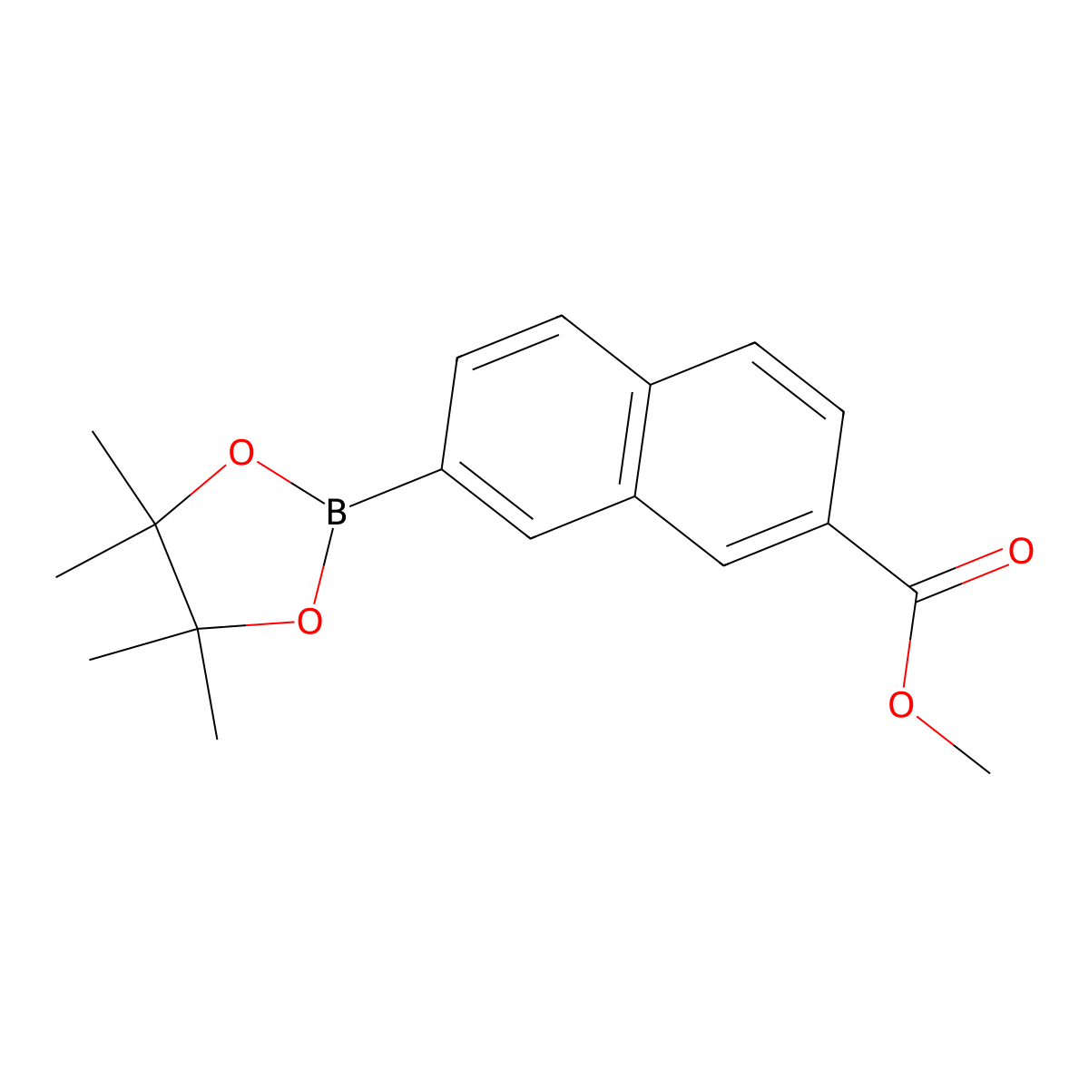 Methyl 7-(4,4,5,5-tetramethyl-1,3,2-dioxaborolan-2-yl)naphthalene-2-carboxylate molecular structure, CAS 1613219-65-0