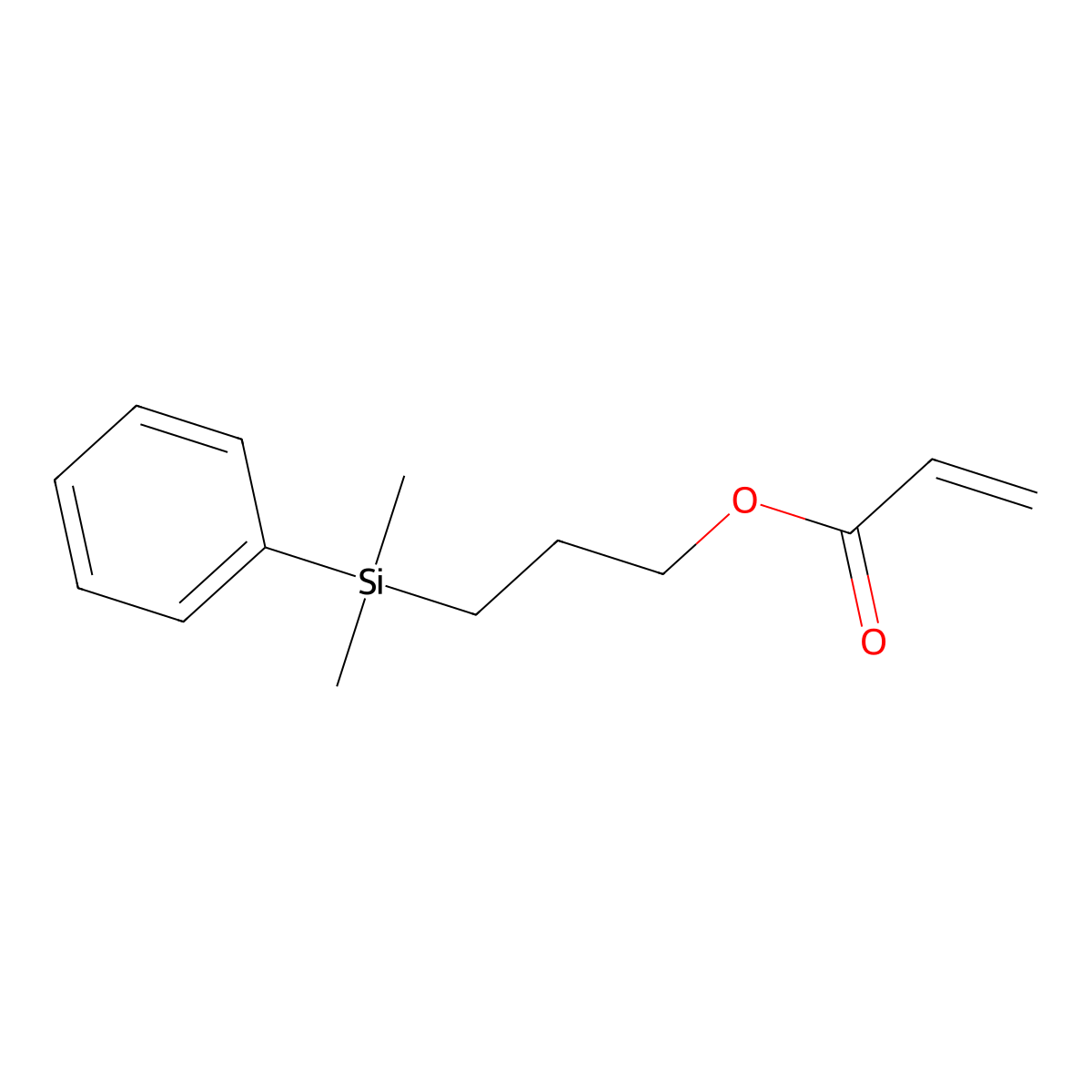 3-(Dimethylphenylsilyl)propyl 2-propenoate molecular structure, CAS 1613233-35-4
