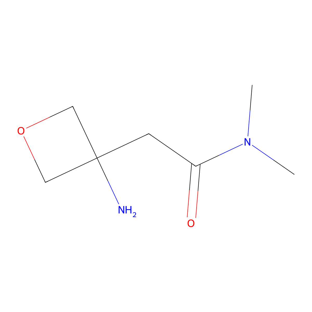 2-(3-aminooxetan-3-yl)-N,N-dimethylacetamide molecular structure, CAS 1613238-80-4