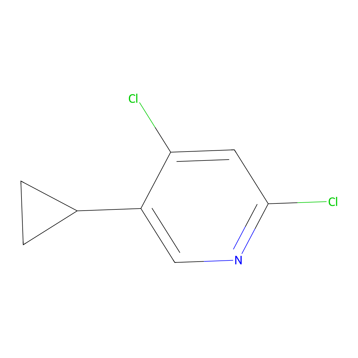 2,4-Dichloro-5-cyclopropylpyridine molecular structure, CAS 1613239-40-9