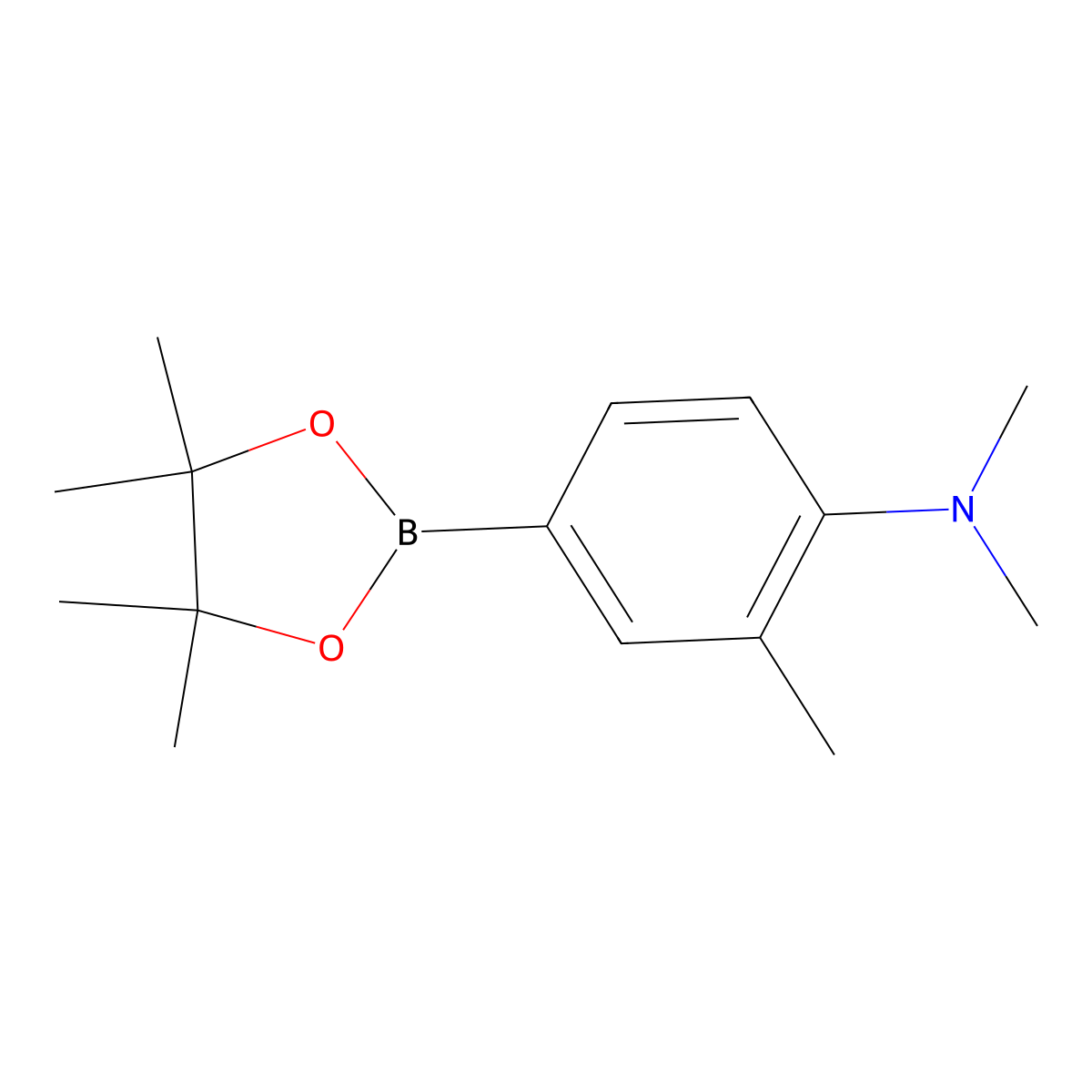 N,N,2-trimethyl-4-(tetramethyl-1,3,2-dioxaborolan-2-yl)aniline molecular structure, CAS 1613259-64-5