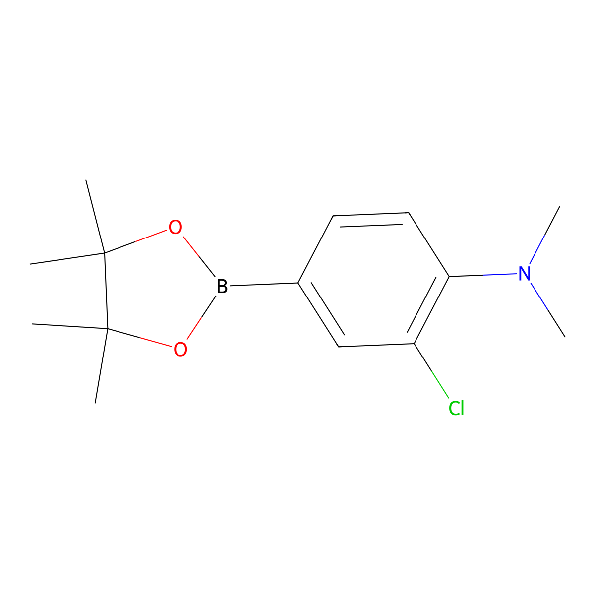 3-Chloro-4-(N,N-dimethylamino)phenylboronic acid pinacol ester molecular structure, CAS 1613259-65-6
