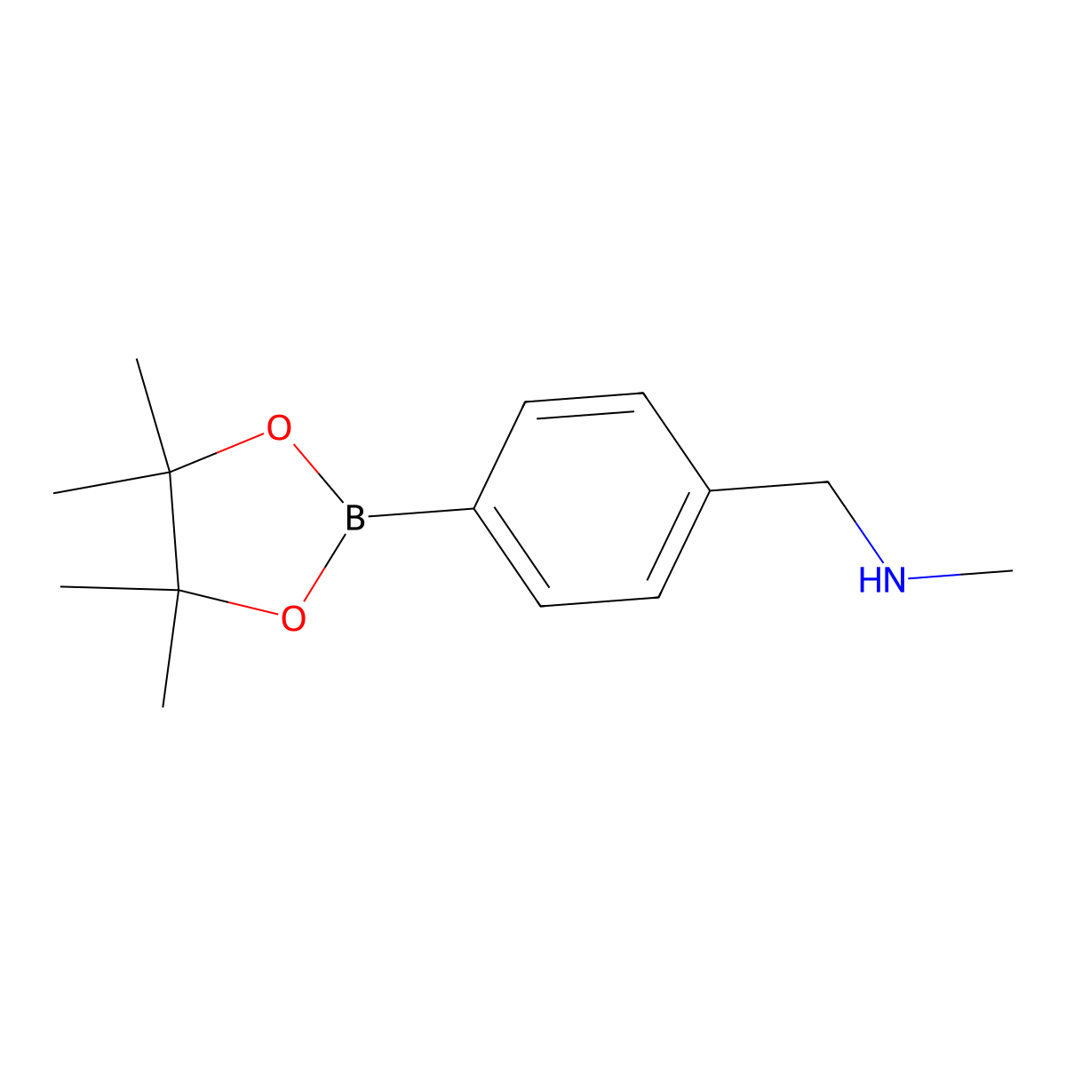 N-Methyl-1-(4-(4,4,5,5-tetramethyl-1,3,2-dioxaborolan-2-yl)phenyl)methanamine molecular structure, CAS 1613259-71-4