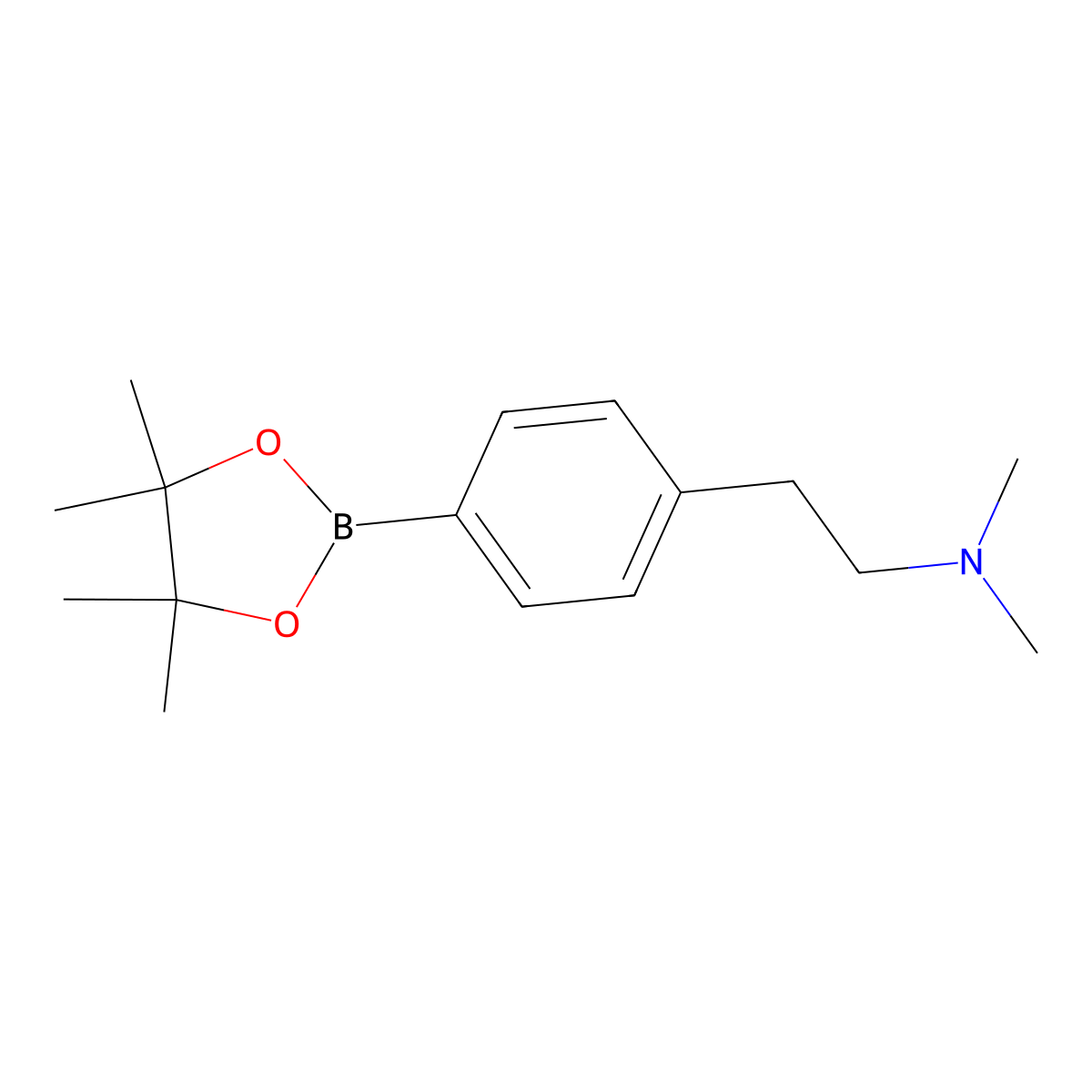 Dimethyl({2-[4-(tetramethyl-1,3,2-dioxaborolan-2-yl)phenyl]ethyl})amine molecular structure, CAS 1613259-74-7