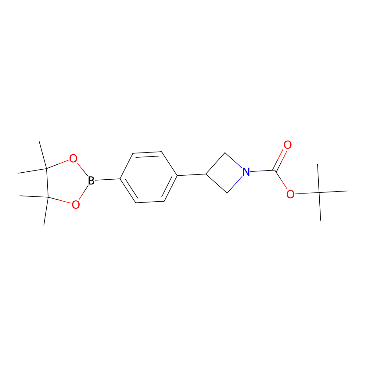 Tert-butyl 3-(4-(4,4,5,5-tetramethyl-1,3,2-dioxaborolan-2-yl)phenyl)azetidine-1-carboxylate molecular structure, CAS 1613259-77-0