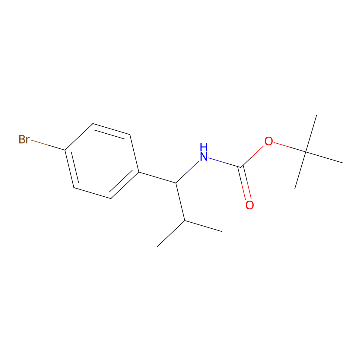 tert-Butyl (1-(4-bromophenyl)-2-methylpropyl)carbamate molecular structure, CAS 1613259-83-8