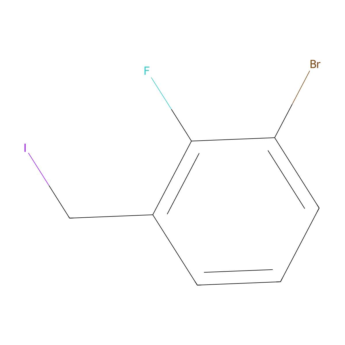 1-Bromo-2-fluoro-3-(iodomethyl)benzene molecular structure, CAS 1613260-51-7