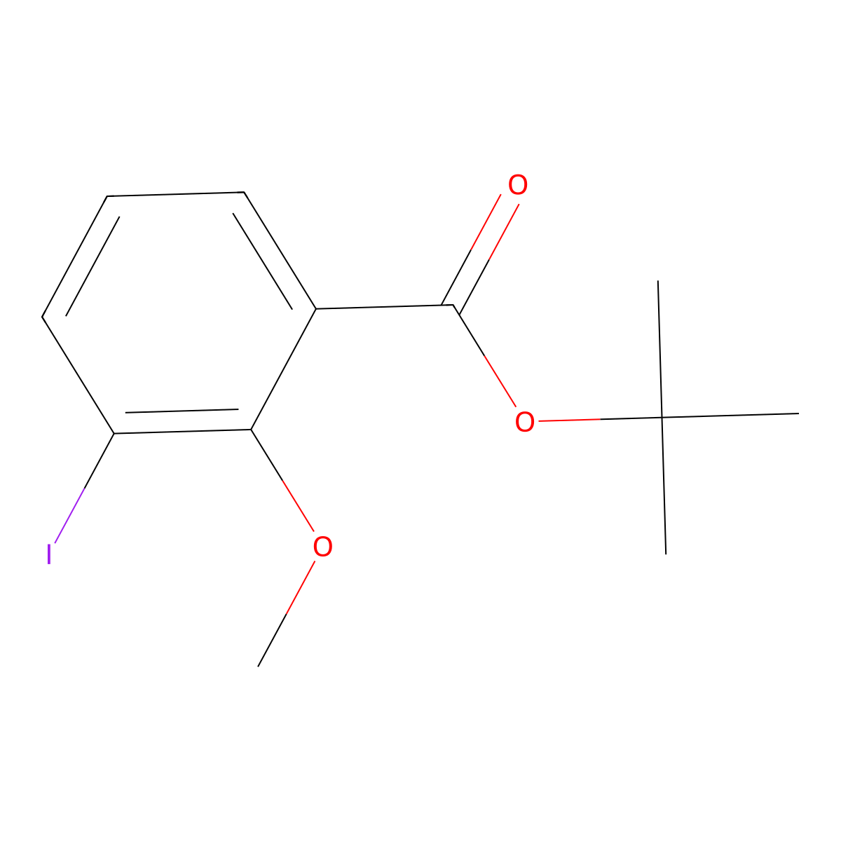 Tert-butyl 3-iodo-2-methoxybenzoate molecular structure, CAS 1613269-59-2