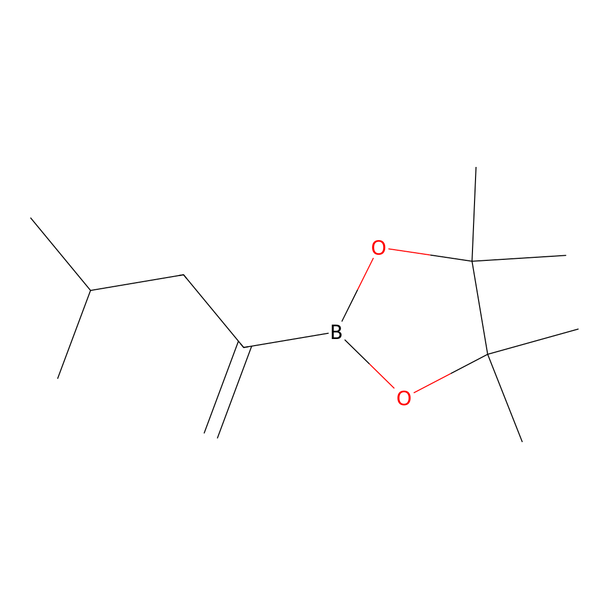4,4,5,5-Tetramethyl-2-(4-methylpent-1-en-2-yl)-1,3,2-dioxaborolane molecular structure, CAS 1613271-47-8