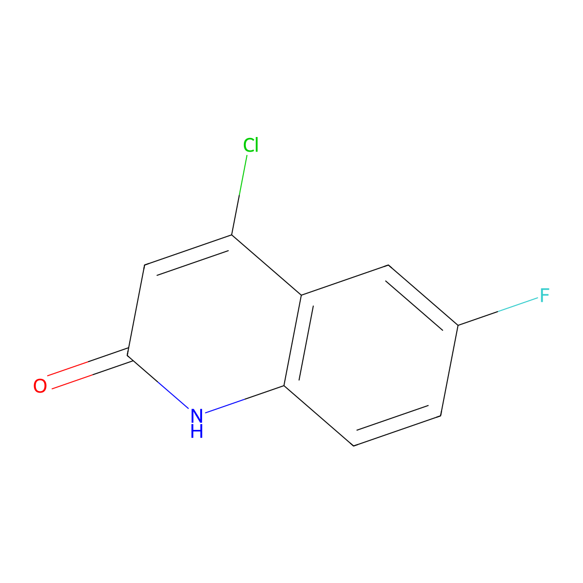 4-Chloro-6-fluoroquinolin-2(1H)-one molecular structure, CAS 1613289-28-3