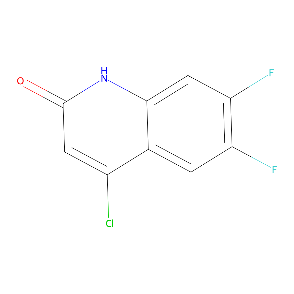 4-Chloro-6,7-difluoro-1,2-dihydroquinolin-2-one molecular structure, CAS 1613289-29-4