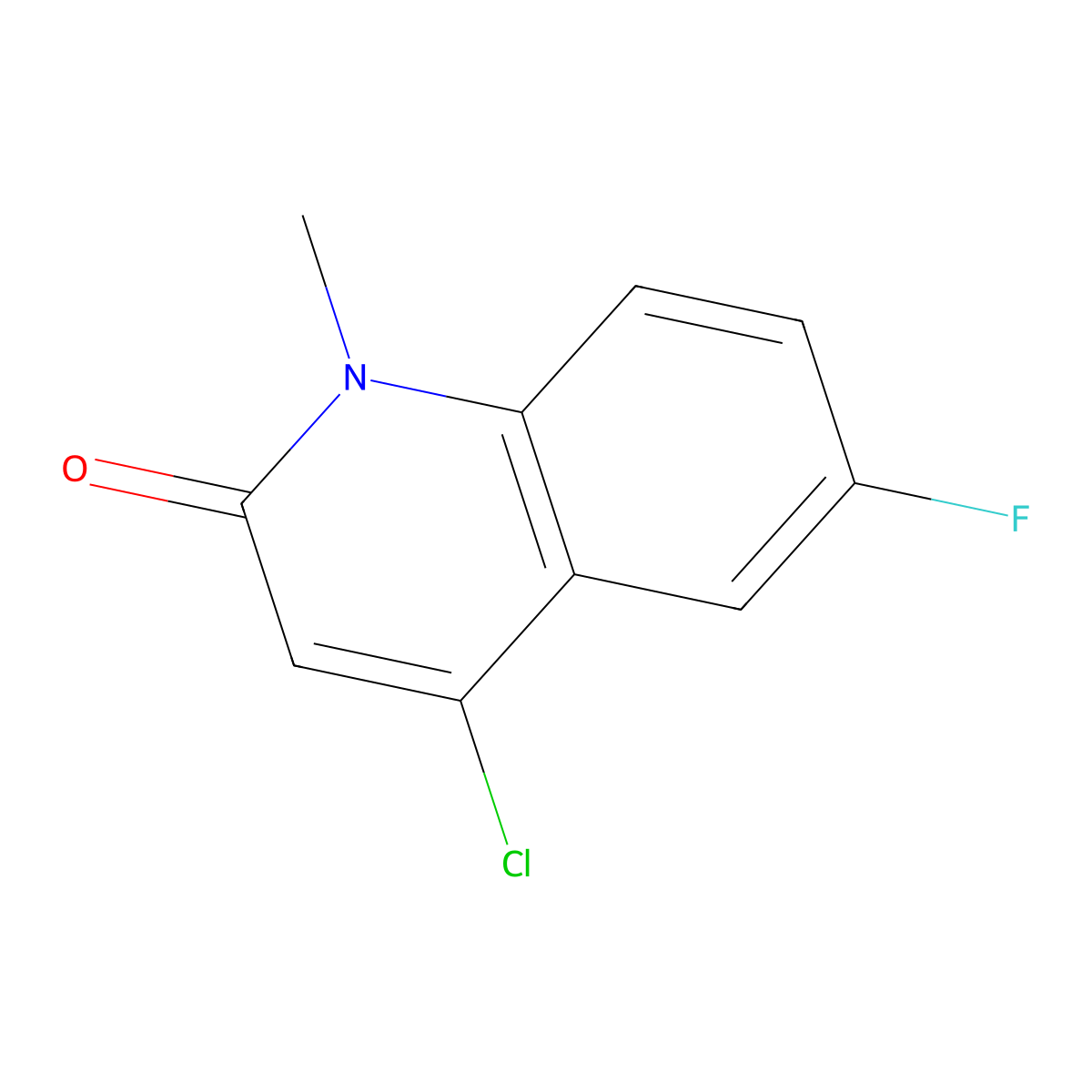 4-Chloro-6-fluoro-1-methylquinolin-2(1H)-one molecular structure, CAS 1613289-30-7