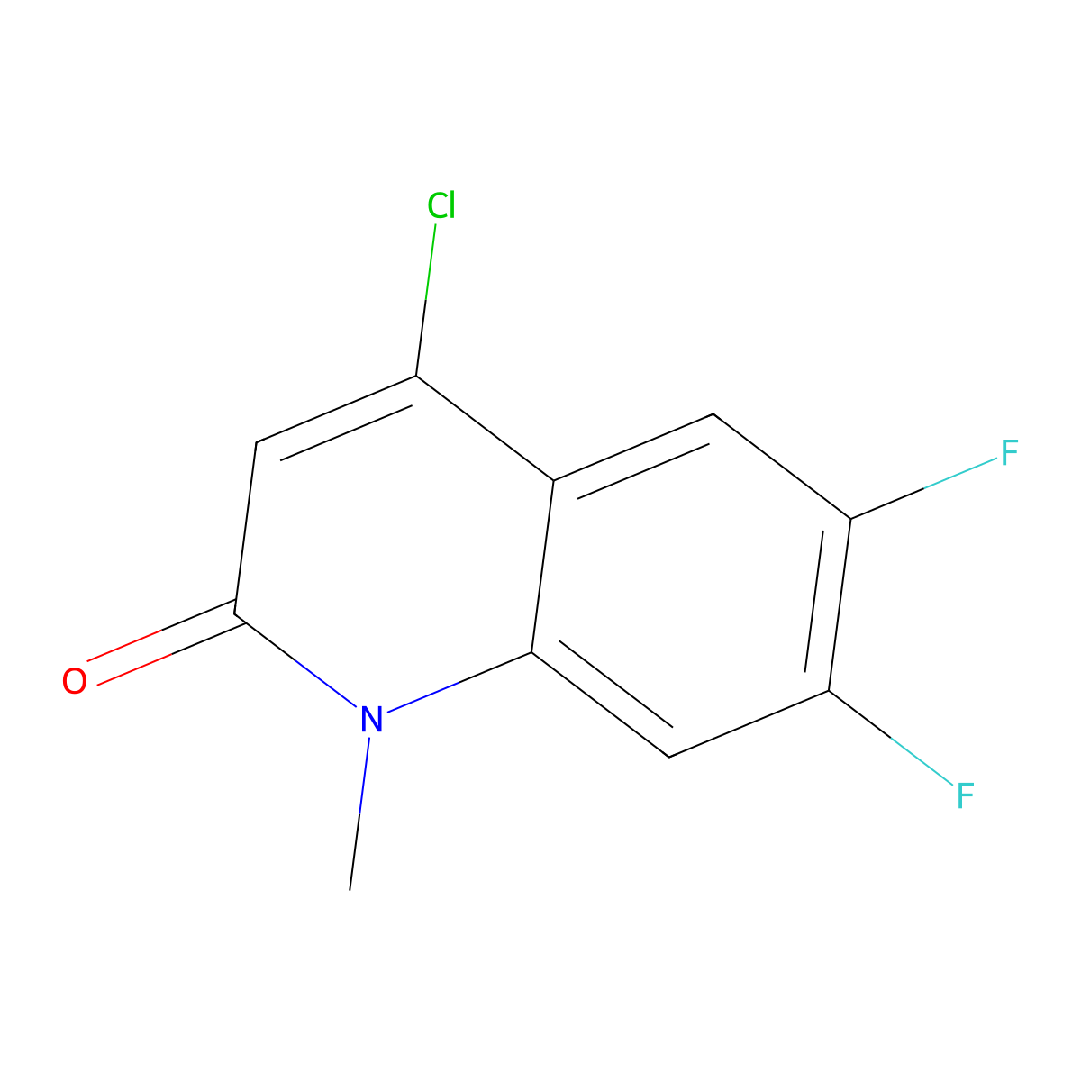 4-Chloro-6,7-difluoro-1-methyl-1,2-dihydroquinolin-2-one molecular structure, CAS 1613289-31-8