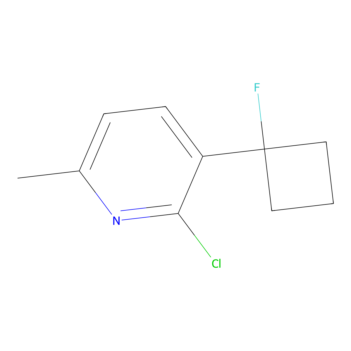 2-Chloro-3-(1-fluorocyclobutyl)-6-methylpyridine molecular structure, CAS 1613292-61-7