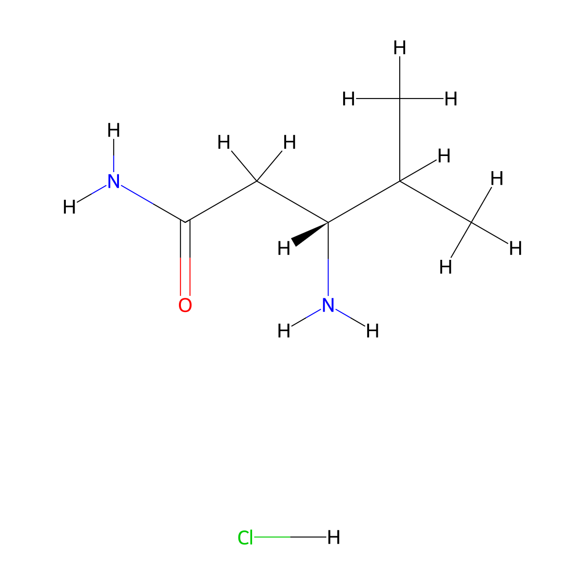 (3R)-3-amino-4-methylpentanamide hydrochloride molecular structure, CAS 1613298-40-0