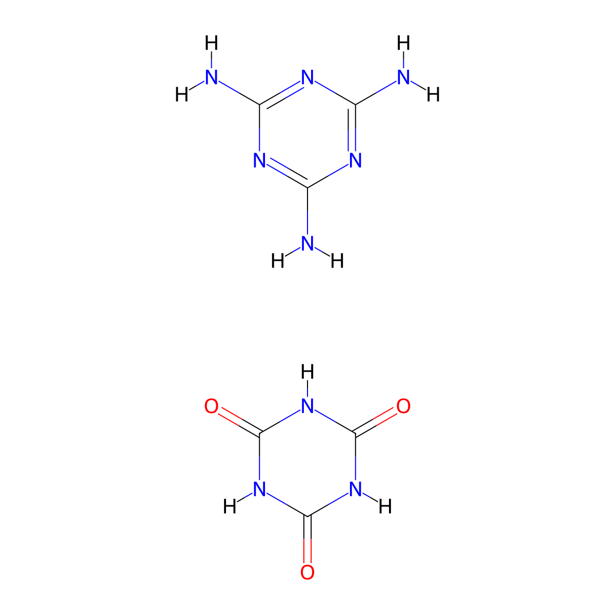 Melamine cyanurate molecular structure, CAS 16133-31-6