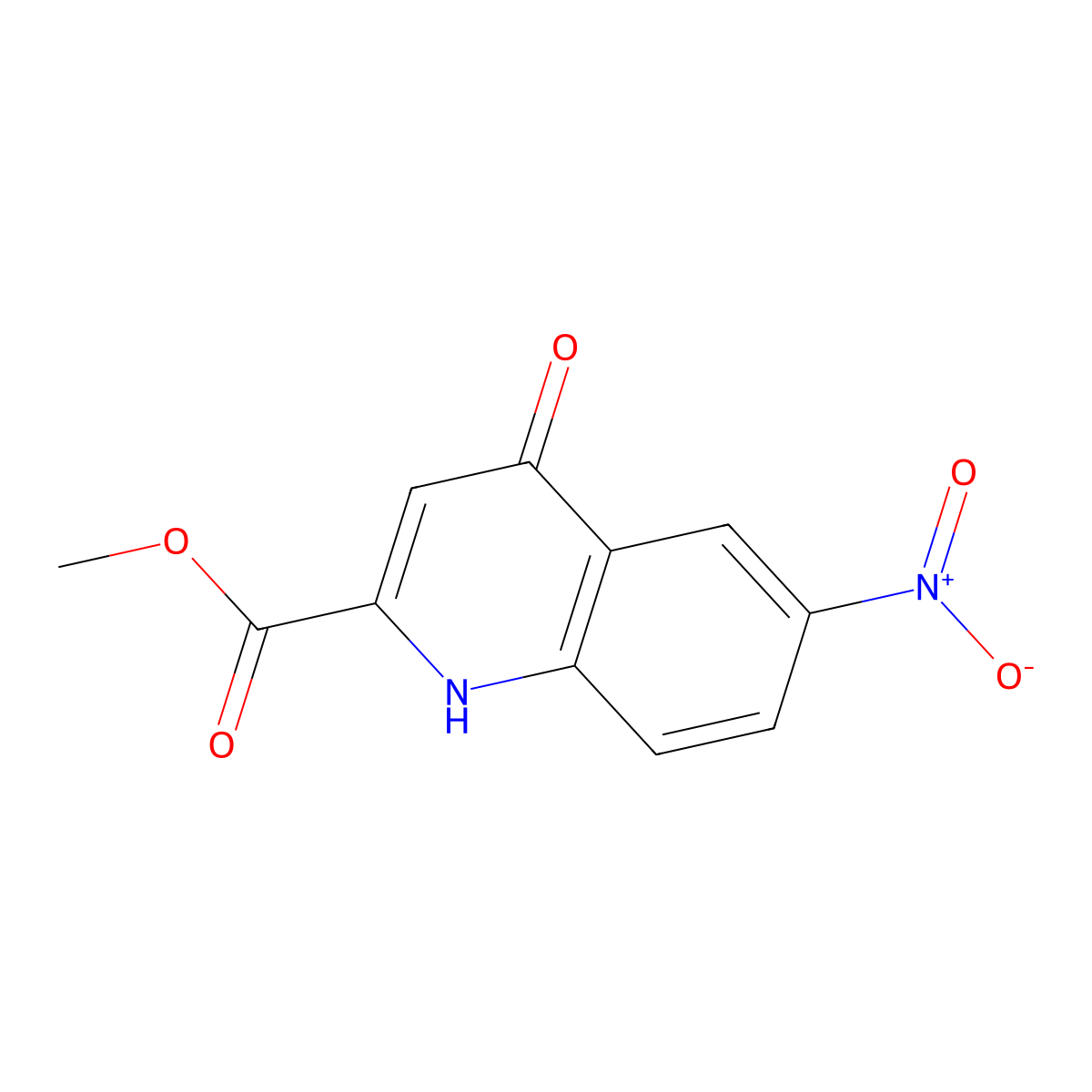 Methyl 6-nitro-4-oxo-1,4-dihydroquinoline-2-carboxylate molecular structure, CAS 16133-46-3