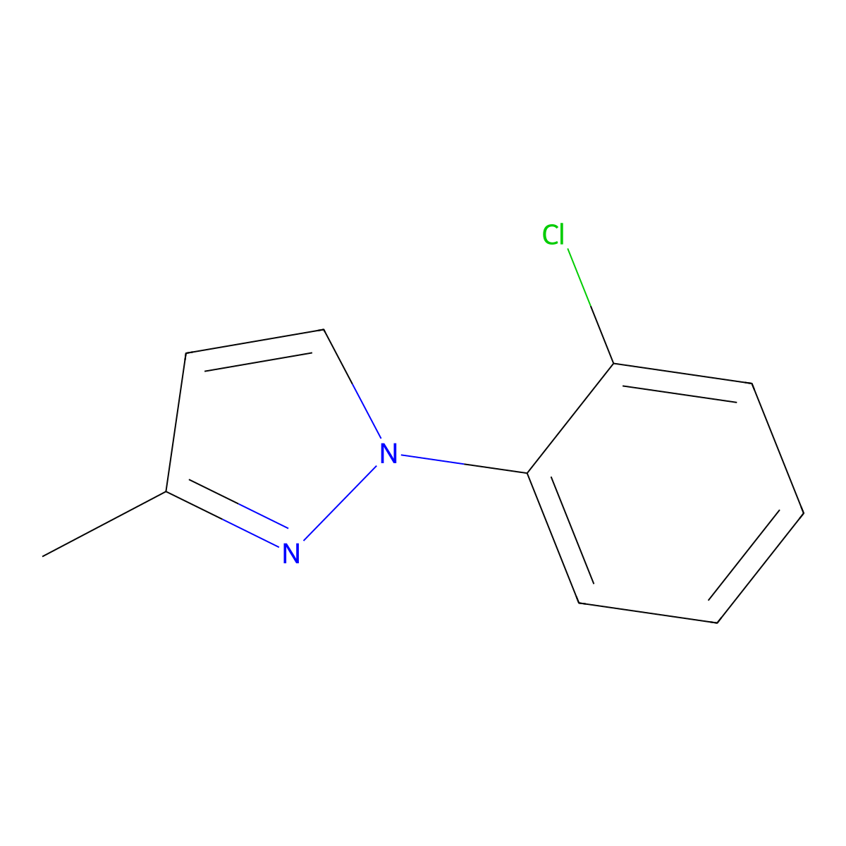 1-(2-chlorophenyl)-3-methyl-1H-pyrazole molecular structure, CAS 1613303-64-2