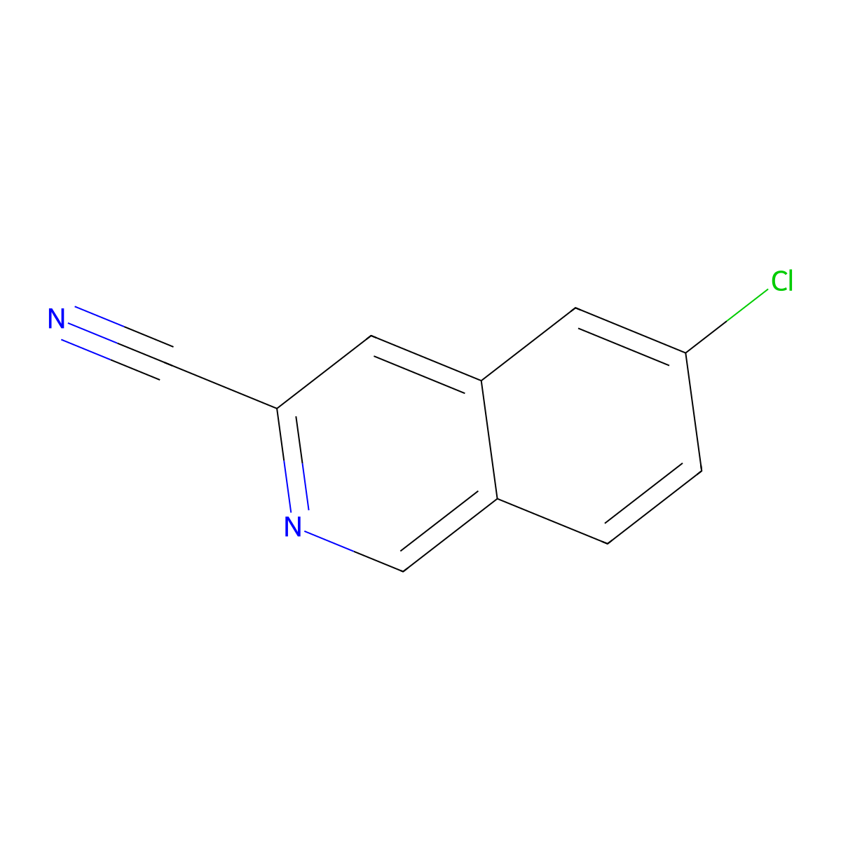 6-Chloroisoquinoline-3-carbonitrile molecular structure, CAS 1613317-42-2