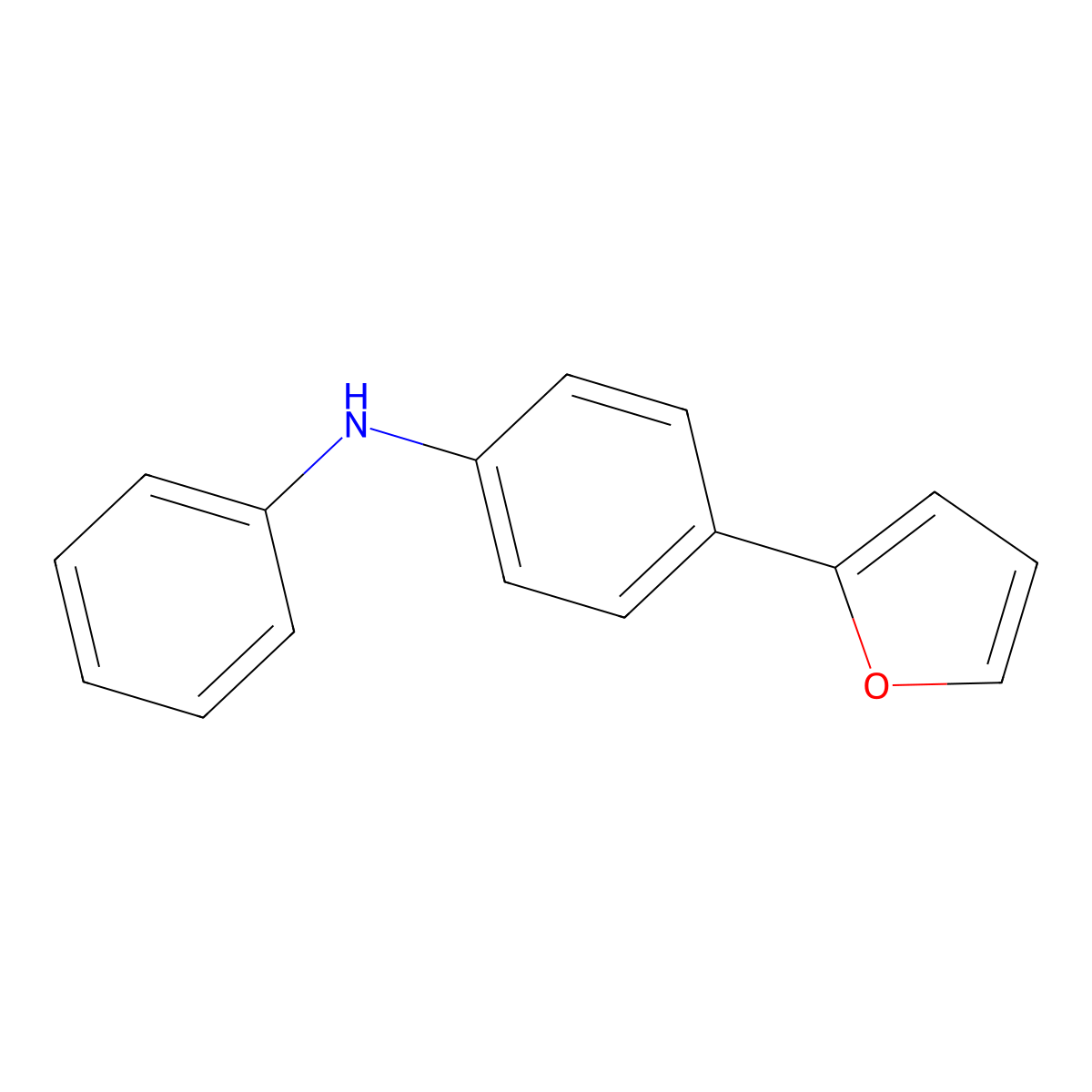 Benzenamine, 4-(2-furanyl)-N-phenyl- molecular structure, CAS 1613329-45-5