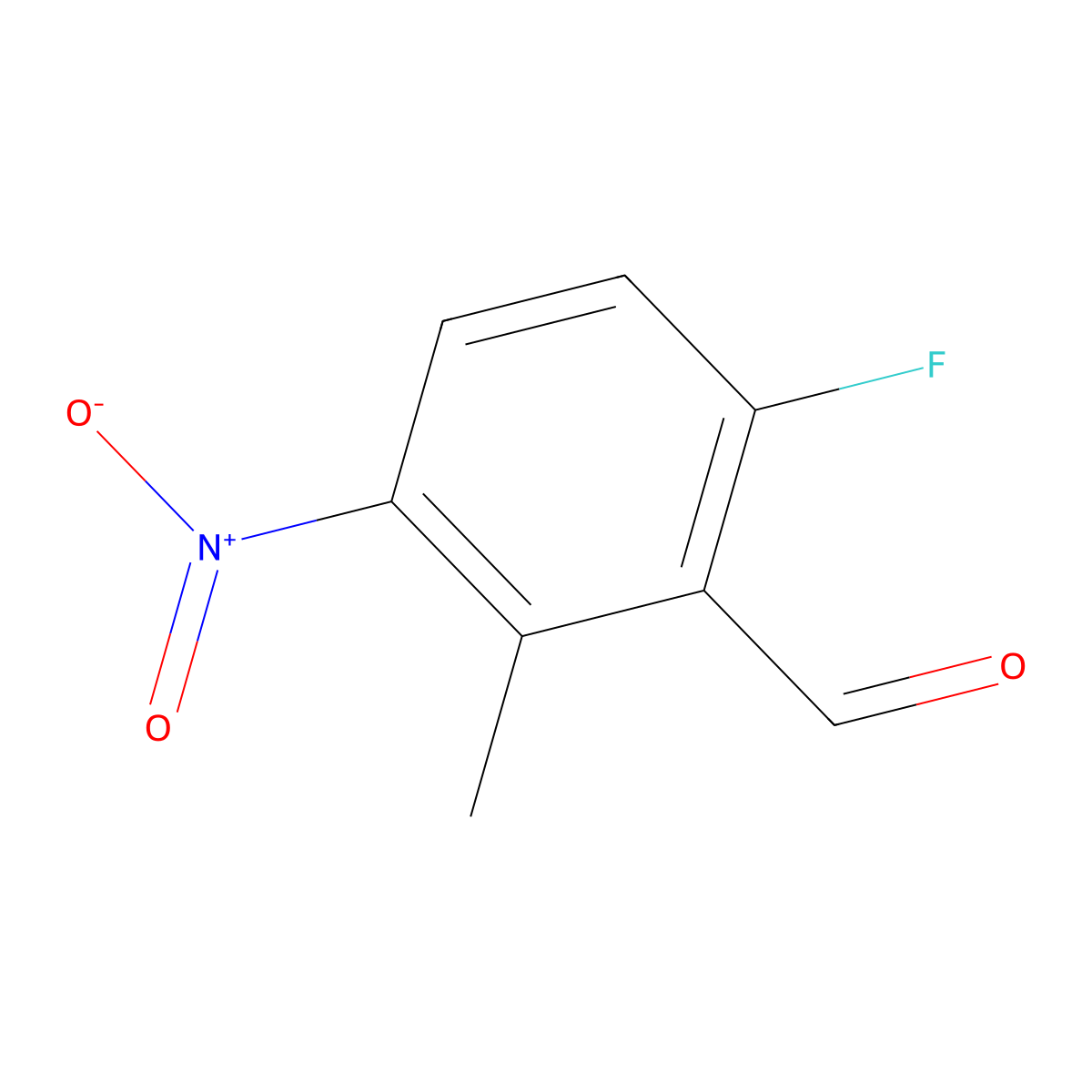 6-Fluoro-2-methyl-3-nitrobenzaldehyde molecular structure, CAS 1613329-96-6