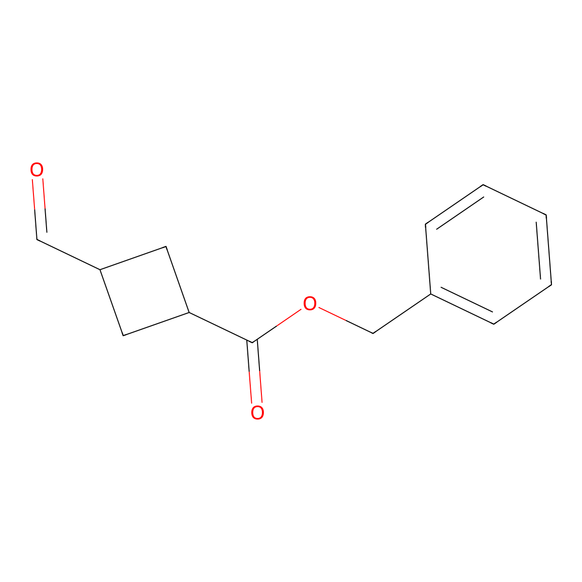 Benzyl 3-formylcyclobutane-1-carboxylate molecular structure, CAS 1613330-47-4