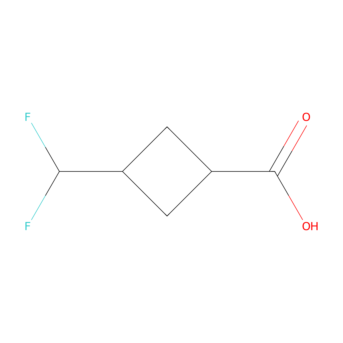 3-(Difluoromethyl)cyclobutane-1-carboxylic acid molecular structure, CAS 1613330-49-6