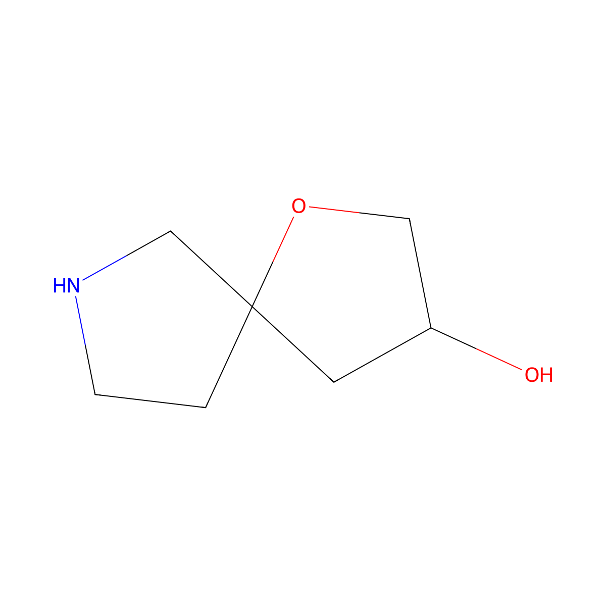 1-Oxa-7-azaspiro[4.4]nonan-3-ol molecular structure, CAS 1613363-17-9